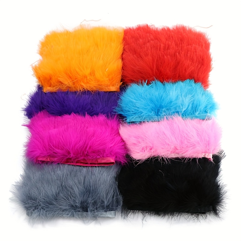 Fringe Ribbon Sewing - Pita Rumbai Bulu Kalkun Lembut 8-10cm