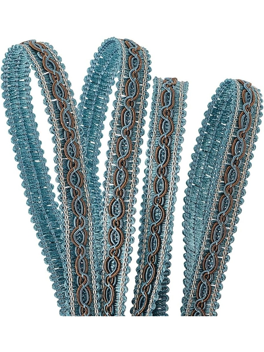 Fringe Ribbon Sewing - Pita Trim kepang biru 32 yard