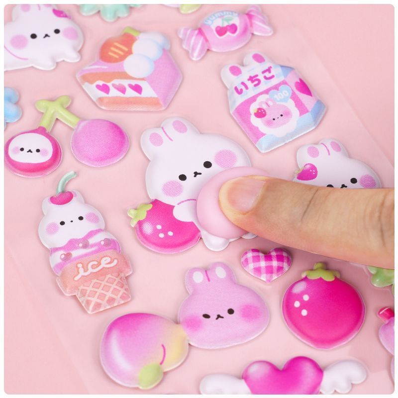 Craft Embellishment World - 1 Lembar Stiker Gelembung 3D Kelinci