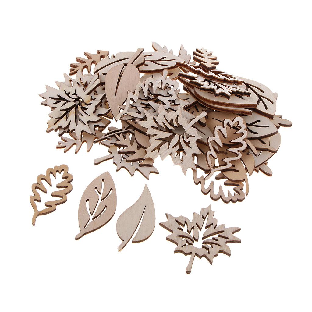 50 buah hiasan daun kayu keraj - Christmas Craft Embellishment ulasan dan harga