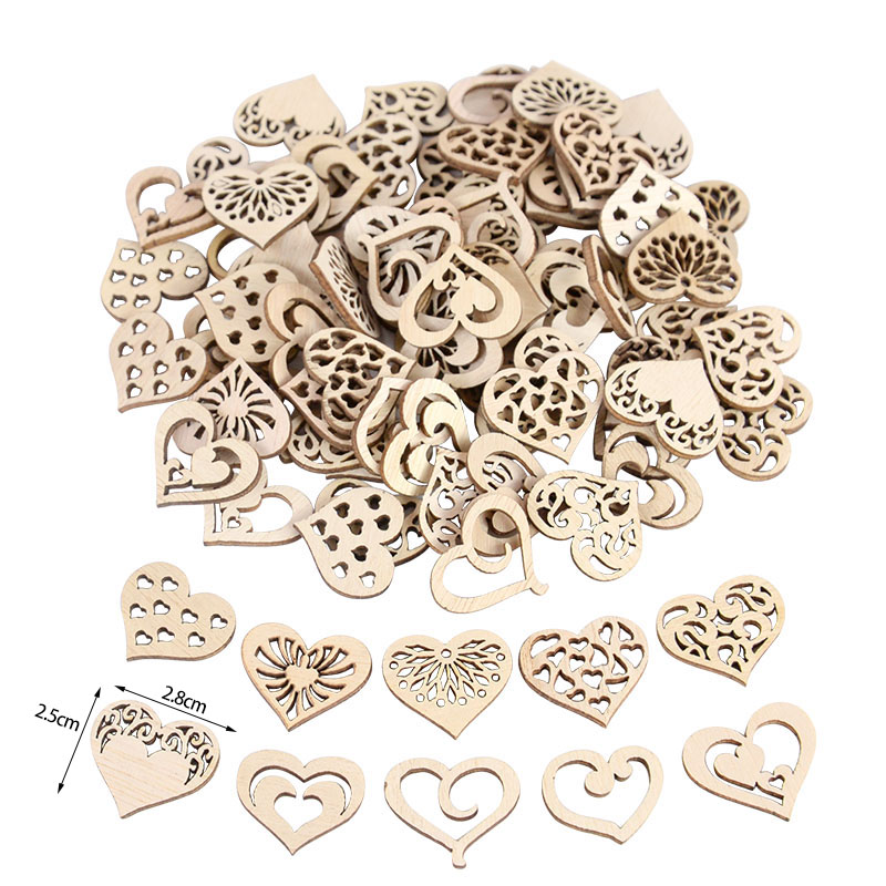 100 buah pola hati berongga ke - Craft Embellishment ulasan dan harga