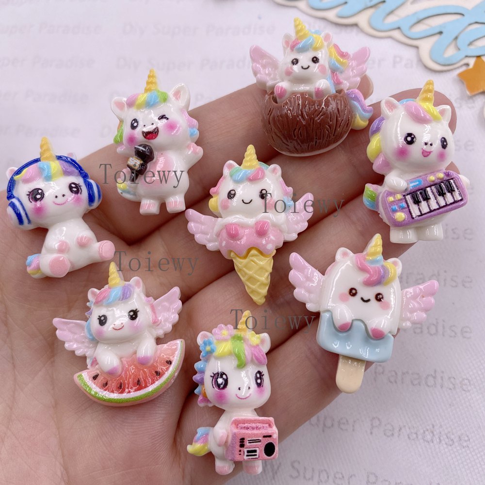 10pcs Resin Warna-warni Kartun - Christmas Craft Embellishment ulasan dan harga