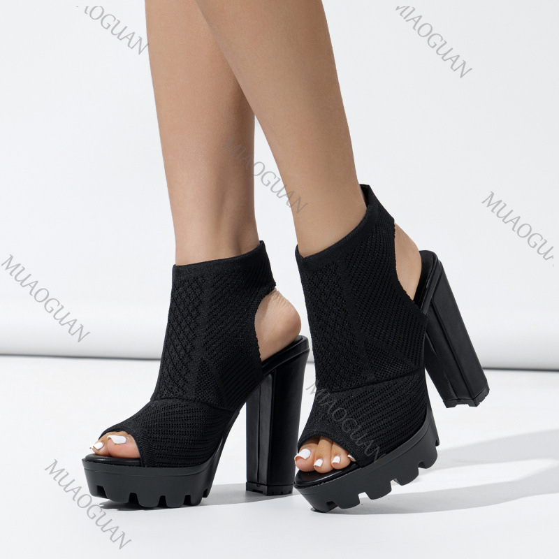 Sepatu Hak Tinggi Wanita Baru  - Embellish Knit ulasan dan harga