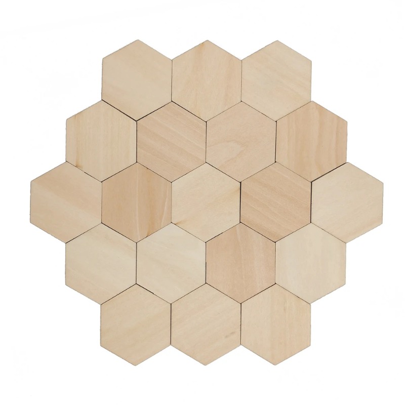 Potongan Kayu Heksagonal Koson - Craft Embellishment ulasan dan harga