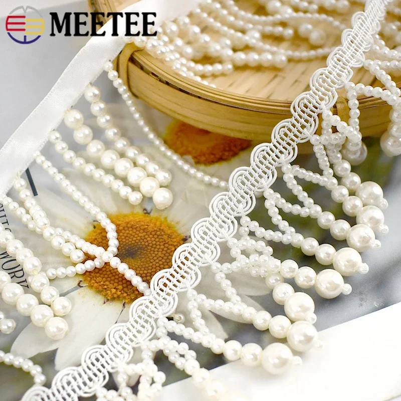 1/2Yard Mutiara Manik-manik Ru - Fringe Ribbon Sewing ulasan dan harga