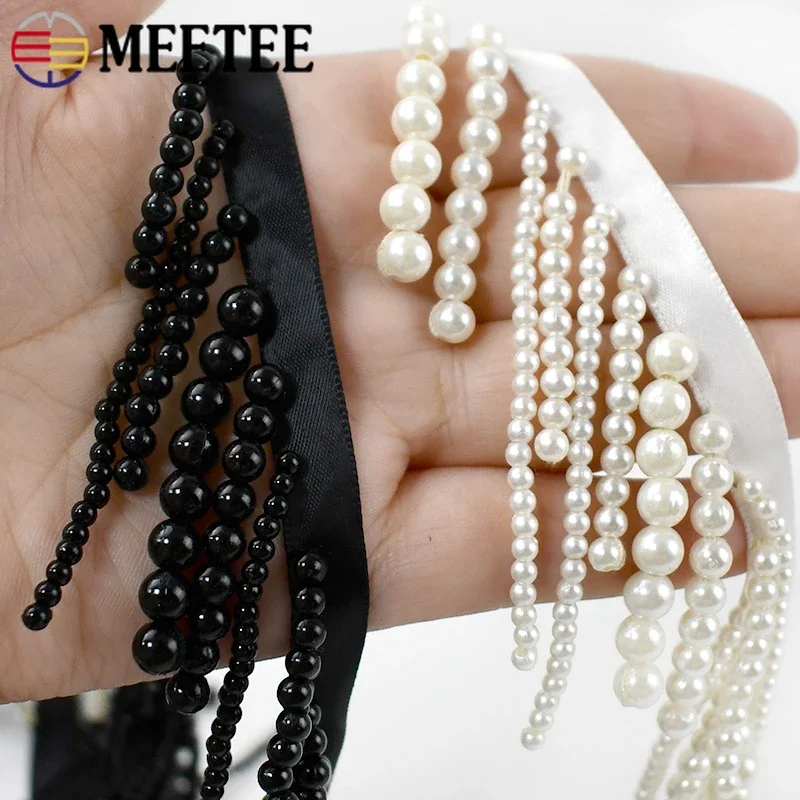 1/2Yard Mutiara Manik-manik Ru - Fringe Ribbon Sewing ulasan dan harga