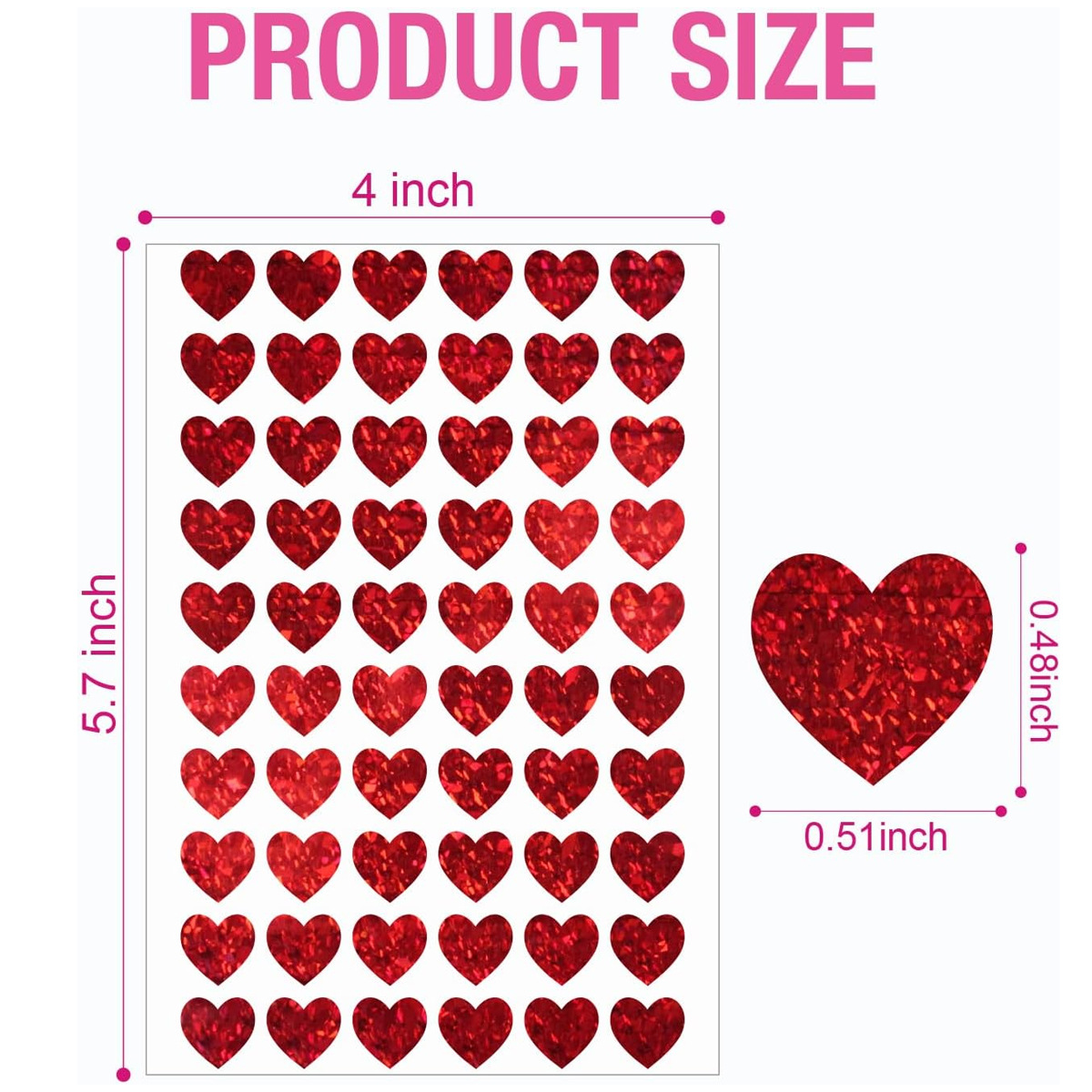 600 Pcs Stiker Hati Merah, Sti - Glitter Vinyl Roll ulasan dan harga