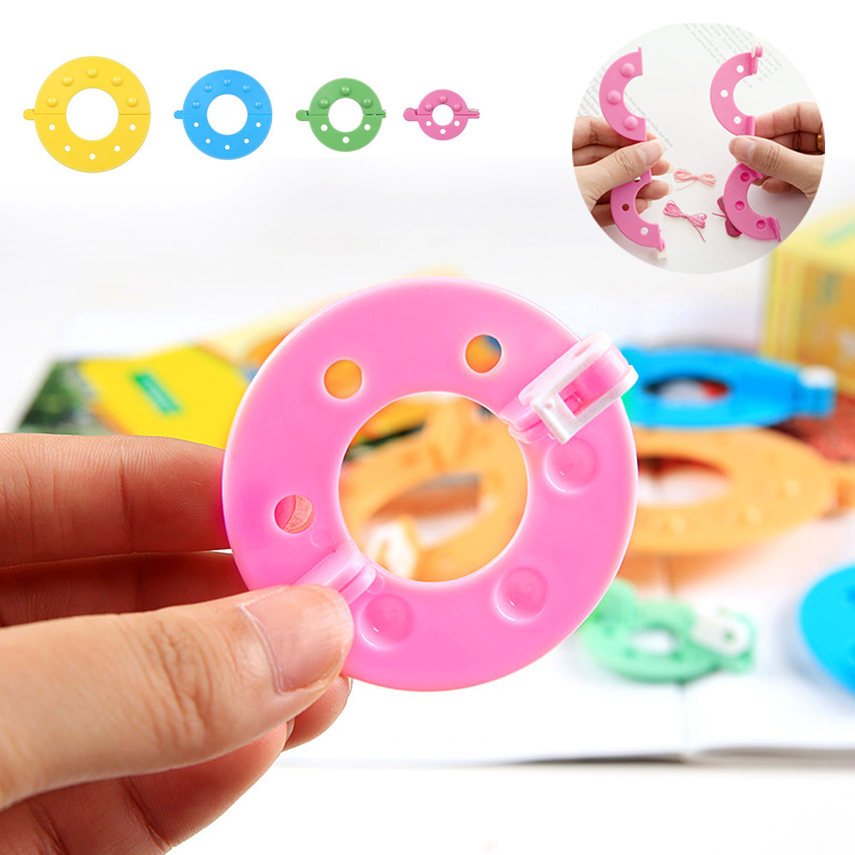 8Pcs Pembuat Pompom 4 Ukuran,  - Pom Pom Maker Tool ulasan dan harga