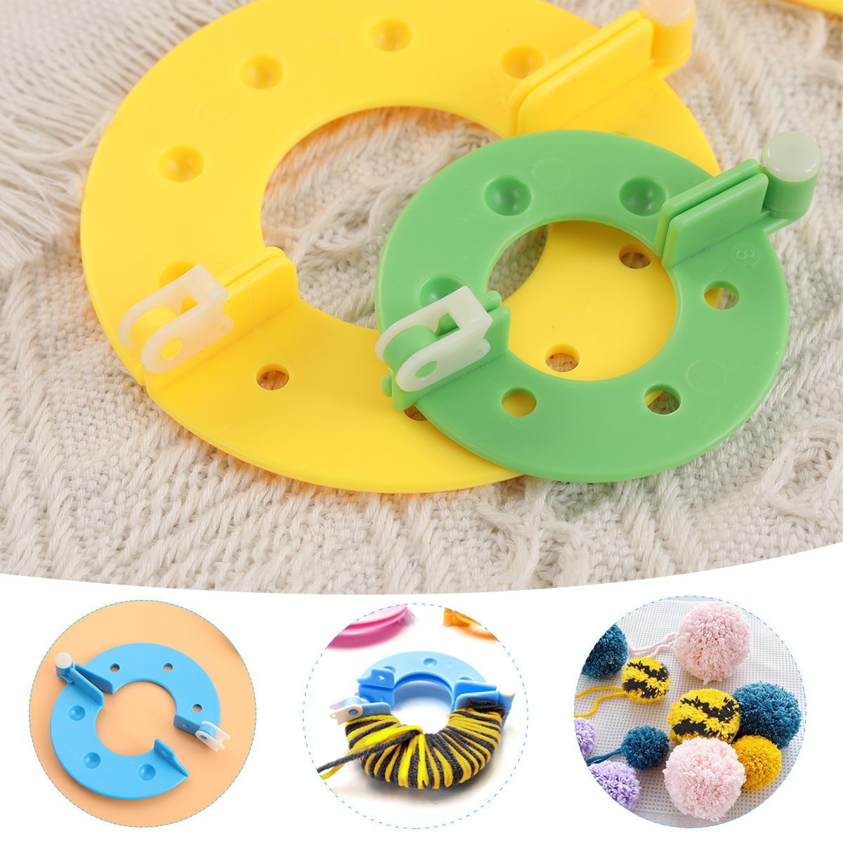 8Pcs Pembuat Pompom 4 Ukuran,  - Pom Pom Maker Tool ulasan dan harga
