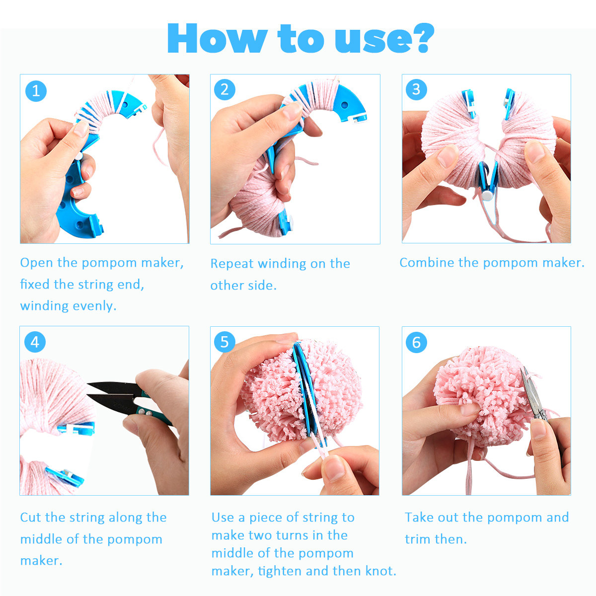 8Pcs Pembuat Pompom 4 Ukuran,  - Pom Pom Maker Tool ulasan dan harga