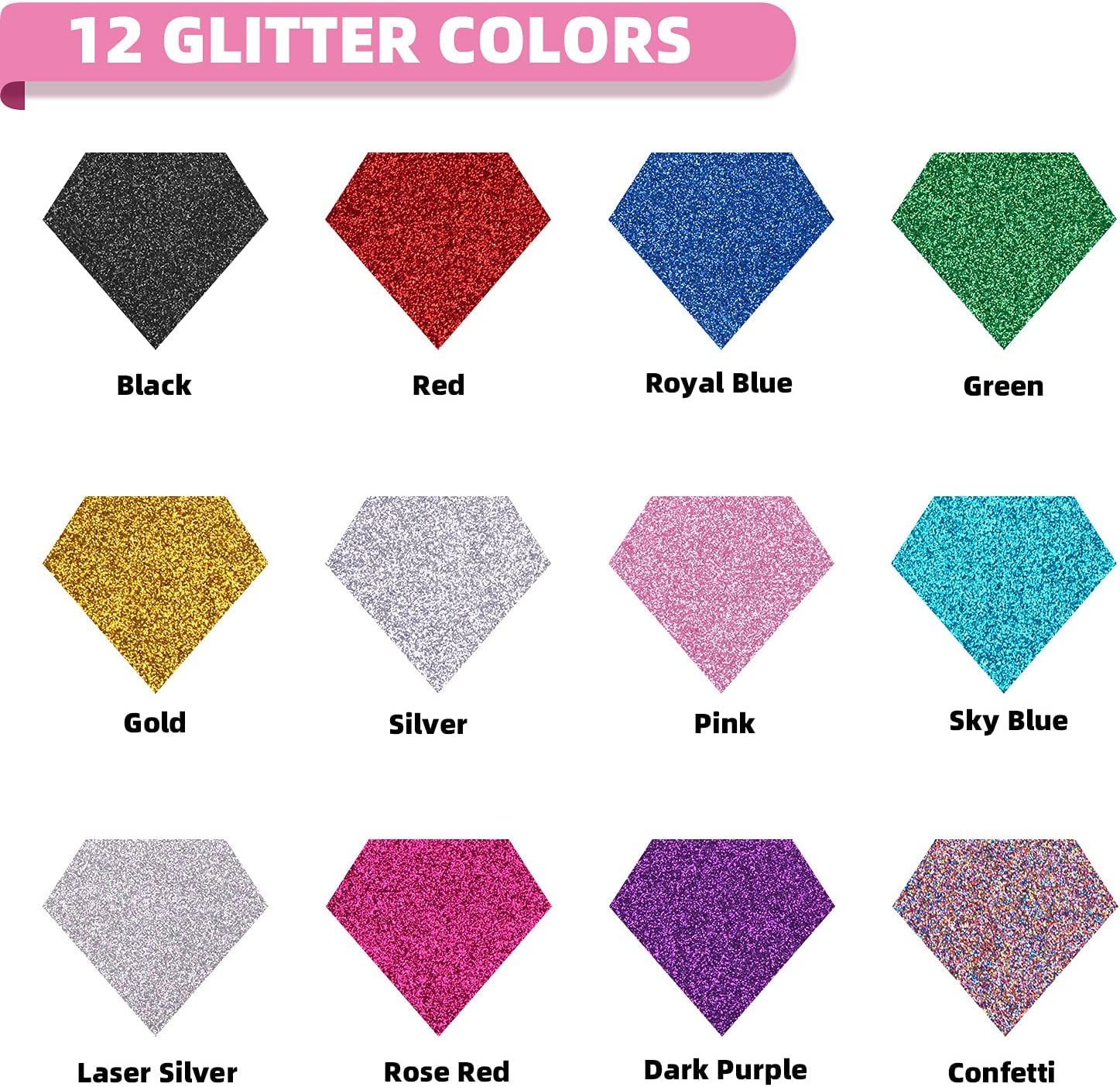 HTVRONT 12 Pack Glitter HTV He - Glitter Vinyl Roll ulasan dan harga